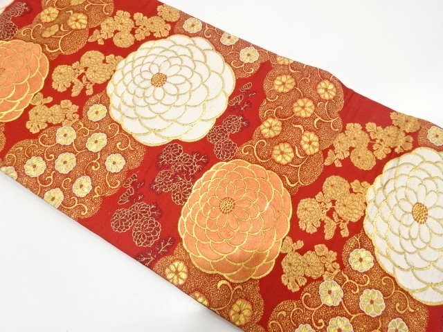 JAPANESEKIMONO / ANTIQUE FLORAL ARABESQUE / WOVEN CHRYSANTHEMUM PATTER